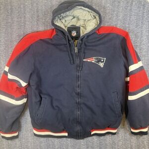 New England Patriots Hoodie Full Zip Sweatshirt Red White Blue Mens‎ XL NFL